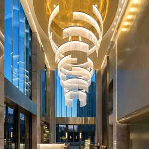 इनडोर सजावट कस्टम भोज हॉल प्रकाश होटल डुप्लेक्स भवन अनुकूलित क्रिस्टल चंदेयर - Product Image 2