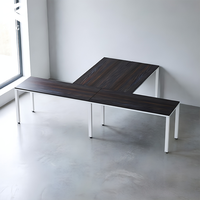 Bureau en T 300x150x75cm, Table de bureau compacte pour poste de travail, Emballage compact, Bureau en rangée longue pour réduire les frais de livraison