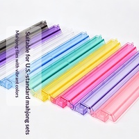 Règle de Mahjong en plastique de style américain impérial 2-en-1 (règle de rangée et de cartes) avec tige de poussée, 175 pouces/447 cm, support de Mahjong, boîte en carton