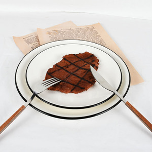 36% Bone China Tableware <b>Set</b> 4PCS Underglazed Black Trim & Nordic Style <b>Microwave</b> & Dishwasher Safe FDA & LFGB - Product Image 5