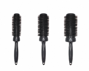 I Handle professional roll <b>brush</b> ceramic barrel hair <b>brush</b> with soft <b>boar</b> <b>bristle</b> and non slip rubber handle for salon styling - Product Image 2