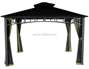 Pérgola Resistente a la Intemperie, Gazebo de Aluminio para Jardín Exterior con 4 Cortinas L-A01GZ03 Gazebo L-A01GZ03 - Product Image 5