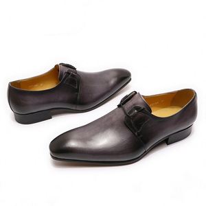Chaussures habillées haut de gamme pour homme, style Oxford, en cuir véritable, plates, pour mariage et soirées formelles, style britannique - Product Image 6