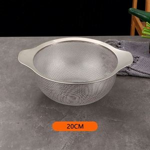 Cesta de drenaje de metal con asa, estilo japonés, de acero inoxidable 201 con filtro microporoso, para lavado de arroz, accesorio de cocina - Product Image 4