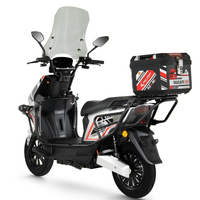 Moto Électrique Sportive à Moteur Brushless 1500W avec Top Case 72V, Vitesse Maximale 65km/h