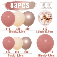 Kit d'arche de guirlande de ballons rose crème or rose, ballons confettis or rose pour la 1ère anniversaire d'une petite fille, décoration de fête de baby shower