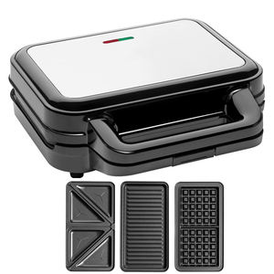 Appareil à collation 3-en-1 à remplissage profond avec <span class=keywords><strong>plaques</strong></span> de cuisson <span class=keywords><strong>interchangeables</strong></span> antiadhésives, presse à panini, plaque de cuisson, <span class=keywords><strong>gaufrier</strong></span>, appareil à sandwichs - Product Image 2