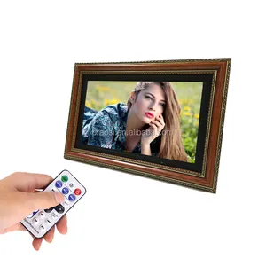 Vorteile Elektronischer digitaler digitaler Foto rahmen aus Holz 21,5 "Werbe spieler 1080P Video Musik kalender Uhr Fernbedienung USB SD-Karte