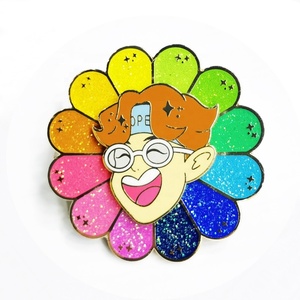 Pin de solapa de esmalte giratorio con purpurina, diseño personalizado, de dibujos animados, moderno y bonito, venta al por mayor del fabricante Oneway - Product Image 6