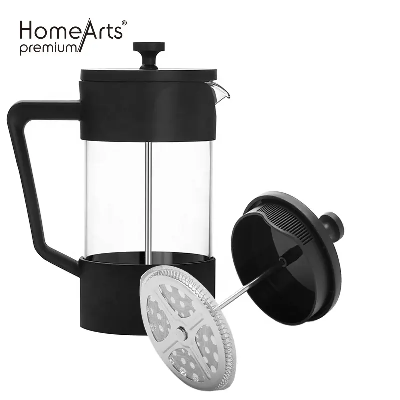 Théière à café avec infuseur à thé en verre borosilicate, double paroi, de haute qualité, résistante à la chaleur, en acier inoxydable, ml