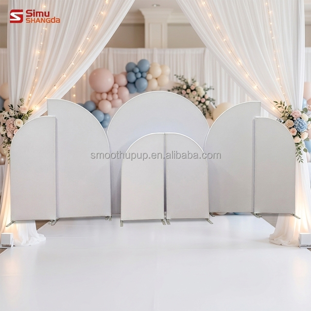 White Backdrop Events Birthday Wedding Parties Custom Fabric Arch Cover Decorative Backdrop Stand Printed Photos
