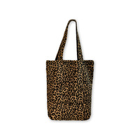 Sac fourre-tout en toile à imprimé léopard de grande capacité avec logo personnalisé, sac à bandoulière réutilisable vintage pour femmes, pour un usage quotidien
