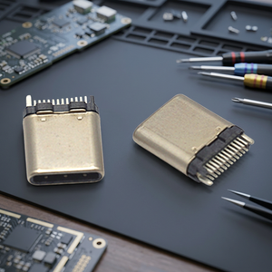 Conector USB 3.1 Tipo C Macho de Ariba Technology, para Soldar en PCB, de Alta Velocidad, con Contactos Dorados, Carcasa de Aleación de Cobre UL94V-0 LCP y Acero - Product Image 3