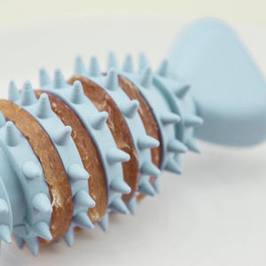 499 MOQ colores personalizables juguetes masticables para mascotas Rosa verde gris mascota masticar hueso juguete goma perro juguete puntiagudo dientes limpiador hueso - Product Image 4