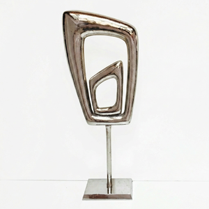 Abstract Geometric Aluminum Handmade Modern Sculpture Eco-Friendly Durable Tabletop Art for Home Office Display - Product Image 1