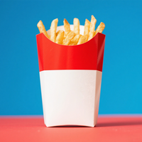 Boîtes en papier écologiques haut de gamme personnalisées pour frites, hamburgers et poulet, avec carton ivoire pour l'emballage de la restauration rapide
