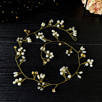 Coiffe de mariée de style occidental, couronne de mariage faite à la main, accessoires de cheveux floraux et perlés, ornements pour cheveux
