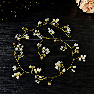 Tocado de Moda Occidental <span class=keywords><strong>para</strong></span> Novia, Corona de Boda Hecha a Mano, Accesorios <span class=keywords><strong>para</strong></span> el Cabello con Flores <span class=keywords><strong>y</strong></span> Perlas, Horquillas Decorativas - Product Image 5