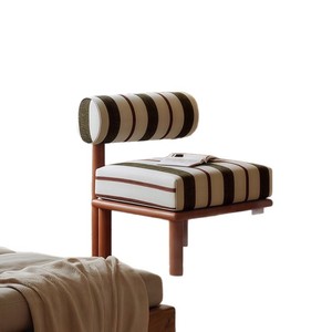 Poltrona Singola di Design Francese con Schienale, Sedia in Legno Massello per Salotto, <span class=keywords><strong>Balcone</strong></span>, Casa Piccola o <span class=keywords><strong>Grande</strong></span> - Product Image 5