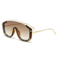 Coloré sans monture PC métal grand cadre une pièce UV400 lentille connectée couleur Ins Sport lunettes de soleil hommes et femmes nuances extérieures