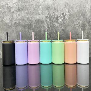 Gold Plated Underneath Powder Coated Stainless Steel Double Walled 16oz Soda <b>Beer</b> Can Cups for Laser Engrave - Product Image 2