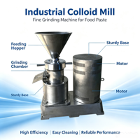 Broyeur colloïdal vertical sanitaire pour aliments, homogénéisateur pour la préparation de beurre de noix et de confiture de fruits