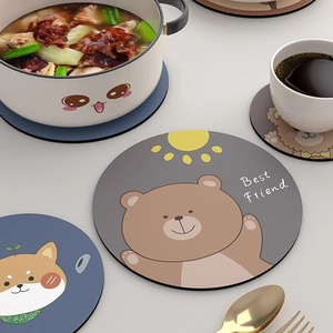 Chịu nhiệt Pan Pads Hot dishe nồi chủ sở hữu dễ thương cầu vồng tùy chỉnh Silicone silicon cao su PVC bảng placemat Coaster cho uống - Product Image 1
