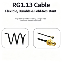 Câble d'extension coaxial à faible perte 50 Ohm, personnalisé, SMA mâle/femelle traversant un panneau vers UFL MHF, à souder, pour antenne WiFi GPS