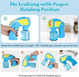 Automatico Unisex soffiatore a bolle mitragliatrice per bambini sparatutto con soluzione di ricarica materiale plastico - Product Image 4