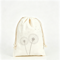 Sacs cadeaux en toile naturelle recyclable à cordon, imprimés sur mesure avec des dessins animés simples, vente en gros, sacs de rangement multi-usages pour petits objets