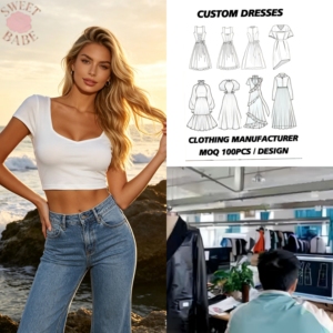 T-shirt court à manches courtes pour femme, col carré, dos croisé, coupe ajustée, tendance, décontracté, plage, été - Product Image 1