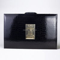 Boîte en cuir de luxe avec verrouillage par mot de passe Boîte cadeau en cuir PU en bois MDF pour parfum OUD