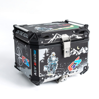 Boîte à bagages universelle pour moto 45L en alliage d'aluminium noir, fournisseur OEM personnalisé en gros