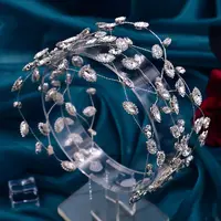 Genya Perhiasan Rambut Pesta Pernikahan Ulang Tahun Berlian Imitasi Mewah Bentuk Jaring Sederhana untuk Skandinavia