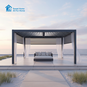 Pérgola de Aluminio para Jardín con Techo de Láminas Ajustables, Gazebo Impermeable para Patio Exterior, Toldo Bioclimático, Decoración de Jardín - Product Image 3