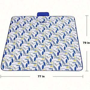 Tapis de pique-nique et de camping pliable vert, léger, durable, résistant au sable, lavable, imperméable, en polyester PVC, pour la plage et l'extérieur - Product Image 4