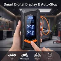 Compresseur d'air portable intelligent 150 PSI pour pneus, gonfleur électrique de voiture avec charge rapide Type-C pour situations d'urgence