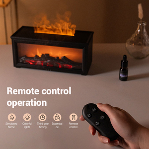 Điện lò sưởi không khí tạo độ ẩm với 7-màu <span class=keywords><strong>LED</strong></span> ngọn lửa ánh sáng siêu âm mát sương tạo độ ẩm hương thơm khuếch tán cho khách sạn nhà - Product Image 3