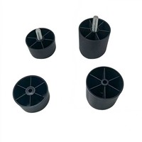 Pieds de meubles coniques noirs en plastique OEM ODM pour canapé, armoire, chaise, table, lit – Accessoires de quincaillerie