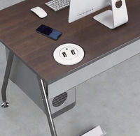 Enchufe de escritorio industrial/hospitalario empotrado de plástico con 2 puertos USB 2.1A y tomas de corriente/cargador USB