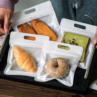 Sacs d'emballage en plastique personnalisés avec fenêtres transparentes et bandes refermables, adaptés aux biscuits, aux bonbons et au pain