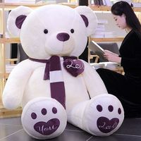 Ours en peluche géant en stock, avec motif brodé, idéal comme coussin décoratif pour la maison, parfait pour les décorations de mariage