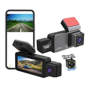 <span class=keywords><strong>3</strong></span>.4 인치 화면 <span class=keywords><strong>3</strong></span> 카메라 대시 캠 1080p 전면 및 내부 WiFi 차량 블랙 박스 드라이버 레코더 택시 분할 화면 공장 - Product Image 1