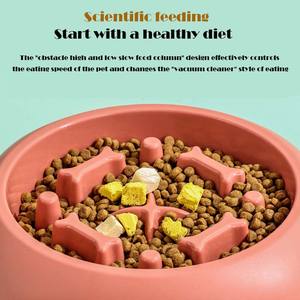 Venda Quente Tigelas de Alimentação Lenta Duráveis e Ecológicas Anti-engasgo Formato Arredondado Tigela de Plástico para Animais de Estimação - Product Image 4