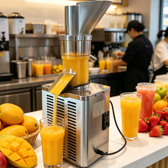 QDMECH Commercial Slow Juicer Extractor, Wide Mouth No Clog, Continuous Work High Power Juicer Machine for Fresh Orange Juice
