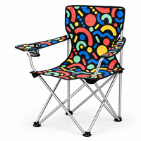 Chaise portable d'extérieur robuste avec accoudoirs, porte-gobelet et motif logo personnalisé pour les fêtes de fin de semaine – Vente en gros