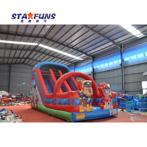 Glissière gonflable à Double voie de location de fête commerciale Glissière gonflable à thème de patte de chien de <span class=keywords><strong>patrouille</strong></span> Glissière sèche humide pour enfants et adultes - Product Image 4