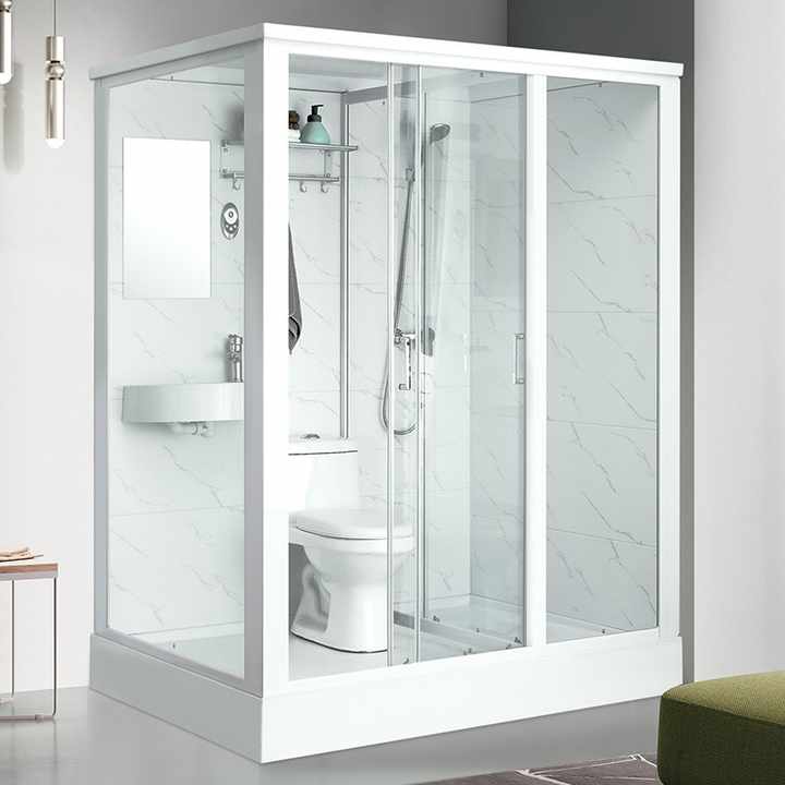 Integral Enclosed Shower Room with Closestool - Tempered Glass