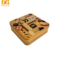 Boîte Cadeau de Dattes Séchées de Luxe DADI, Bonbons, Style Moyen-Oriental, Boîte en Fer Blanc Carrée Dorée de Qualité Supérieure