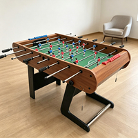Table de baby-foot S.Q.F 8 Rod MDF de taille standard avec tiges chromées, pieds stables et design de ballon de football sur le plateau